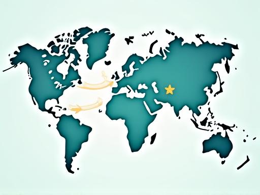 A stylized world map with lines connecting Japan to other countries, symbolizing flower delivery.